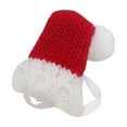 thumbnail image 2 of Handmade Knitted Christmas Pet Hat – Adjustable Hand-Knitted Hat for Hamsters, Parrots & Lizards, Santa Theme, Perfect Xmas Party Costume for Tiny Pets Red & Green, 2 of 6
