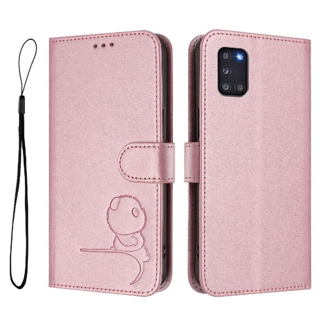 Flip Case for Samsung Galaxy A31 RFID Blocking Magnetic Clasp Wallet Case with 3 Card Slots and Kickstand Function