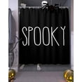 thumbnail image 3 of SPOOKY Halloween White Letter Black Texture Shower Curtain Set ，Waterproof Fabric Shower Curtains Shower Curtains for Bathroom,Bathroom Decor 54x"78", 3 of 6