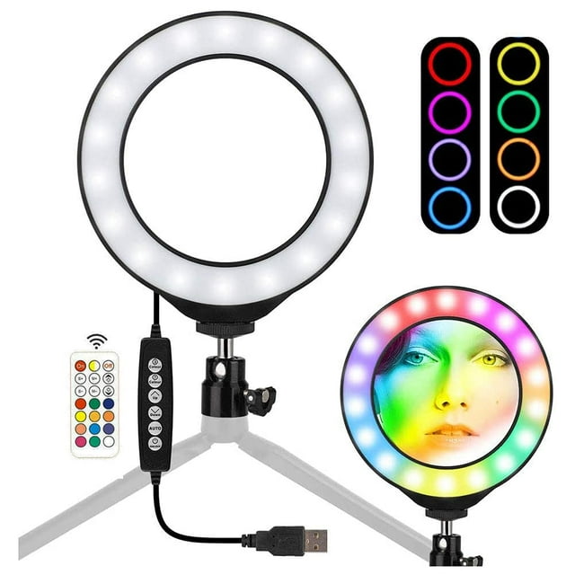 Ring Light Vivitar Vlog Essentials de 10 pulgadas con trípode y control remoto