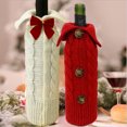 thumbnail image 3 of Xiao Hua Fundas navideñas para botellas de vino, de poliéster, para decoración de mesas navideñas, 2 unidades, color rojo, 3 of 3