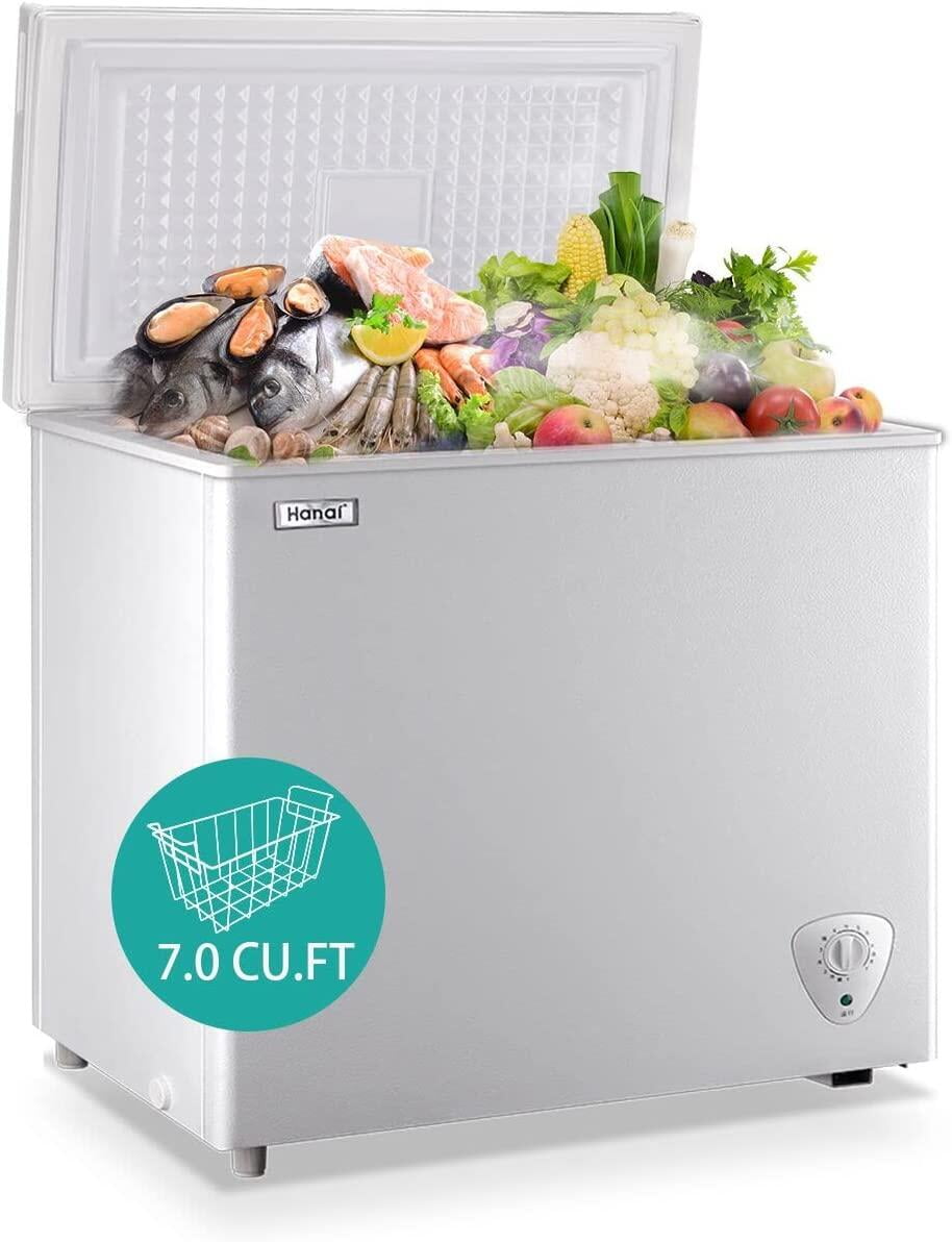 Chest Freezer 7.0 cu.ft Compact Freezer FreeStanding WANAI Top Door