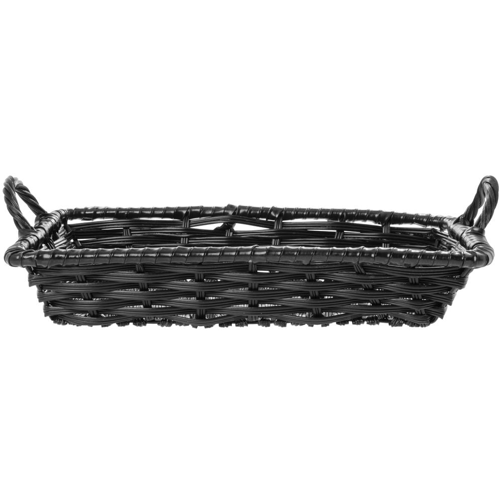 HUBERT® Black Basket with Handles Plastic 14"L x 10"W x 2 1/2"D