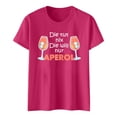thumbnail image 4 of Womens T Shirts Letter Print Graphics Crew Neck Short Sleeve Loose Trendy Casual Tops, 4 of 5