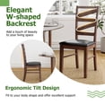 thumbnail image 4 of Costway Dining Chairs Set of 2 Rubber Wood Legs Faux Leather Upholstered Seat Armless, 4 of 9