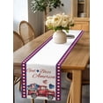 thumbnail image 5 of 4th of July Watercolor Truck Heart Flower Table Runner-36 Inch Long American Red Blue Flag Table Runners Linen Burlap Tablerunner for Kitchen Dining Room Holiday Party, 5 of 9