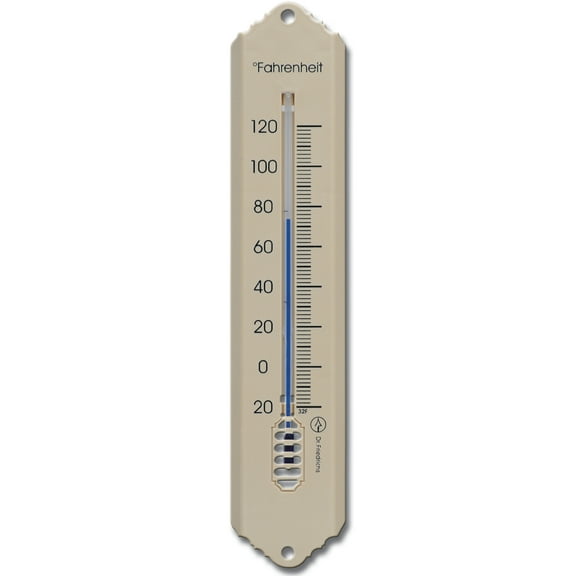 Wall Thermometer 8 inch Beige Plastic