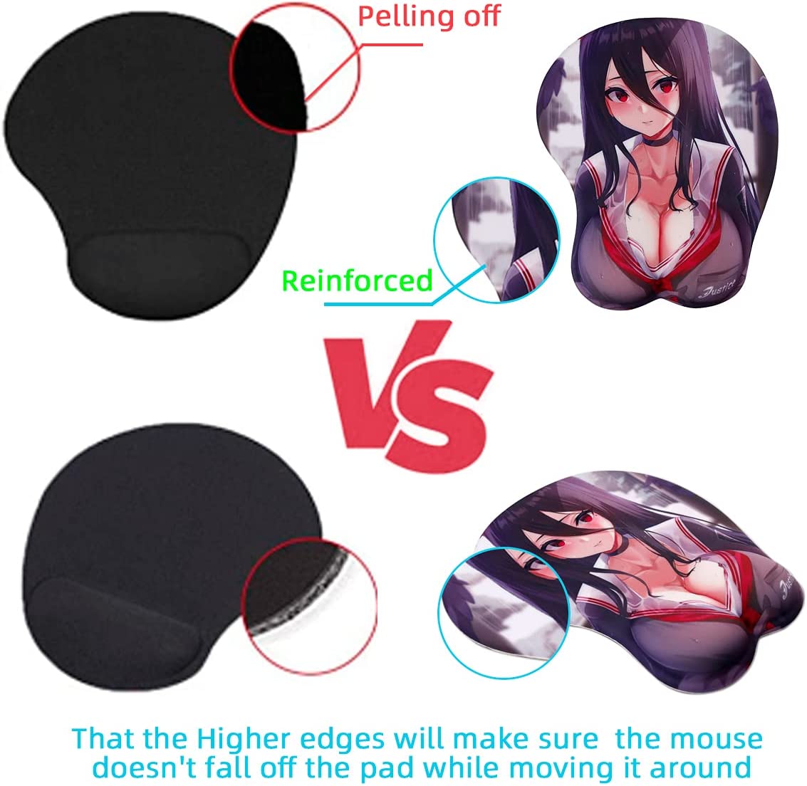3D Anime Beautiful Girl Beauty Wrist Support Mousepad - Cartoon Non-Slip Gaming Mouse Pads, Silicone Anime Cute Girl Mouse Mat for Computer,Laptop-Classical Beauty - image 3 of 6