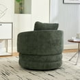 thumbnail image 5 of Modern Swivel Accent Chair, 360° Rotating Barrel Club Chair with Pillow, Chenille Upholstered Armchair for Living Room, Bedroom, Lounge, Green, 5 of 14