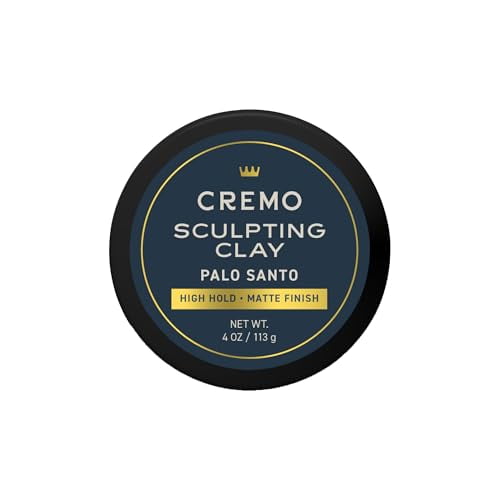 Cremo Premium Barber Grade Hair Styling Palo Santo (Reserve Collection) Sculpting Clay, High Hold, Matte Finsh, 4 Oz