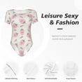 thumbnail image 6 of Naloa Floral Strawberr Women's Short-Sleeved Onesie, One-Piece Swimsuit for Parties, dates, clubs - XX-Large, 6 of 9