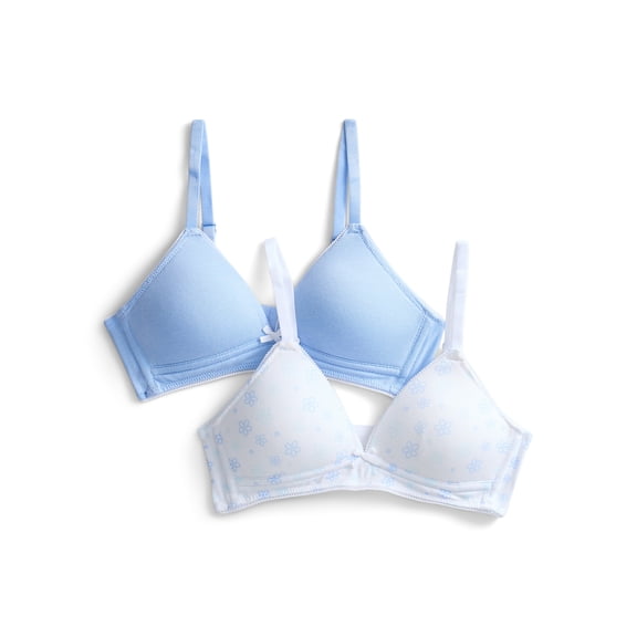 Wonder Nation Girls Cotton Blend Molded Cup Bra, 2-Pack, Sizes 30-38