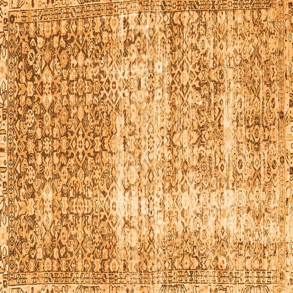 Ahgly Company Indoor Square Persian Orange Traditional Area Rugs, 7' Square