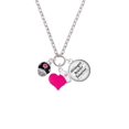 thumbnail image 2 of Delight Jewelry Silvertone Hot Pink Dots on Black Spinner - Hot Pink Heart Nurse Strong Zoe Necklace, 2 of 4