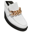 thumbnail image 4 of AQUA Womens White Bone Lizard Embossed Chain Accent Cushioned Lena Round Toe Block Heel Slip On Leather Dress Heeled Loafers 9.5 M, 4 of 4