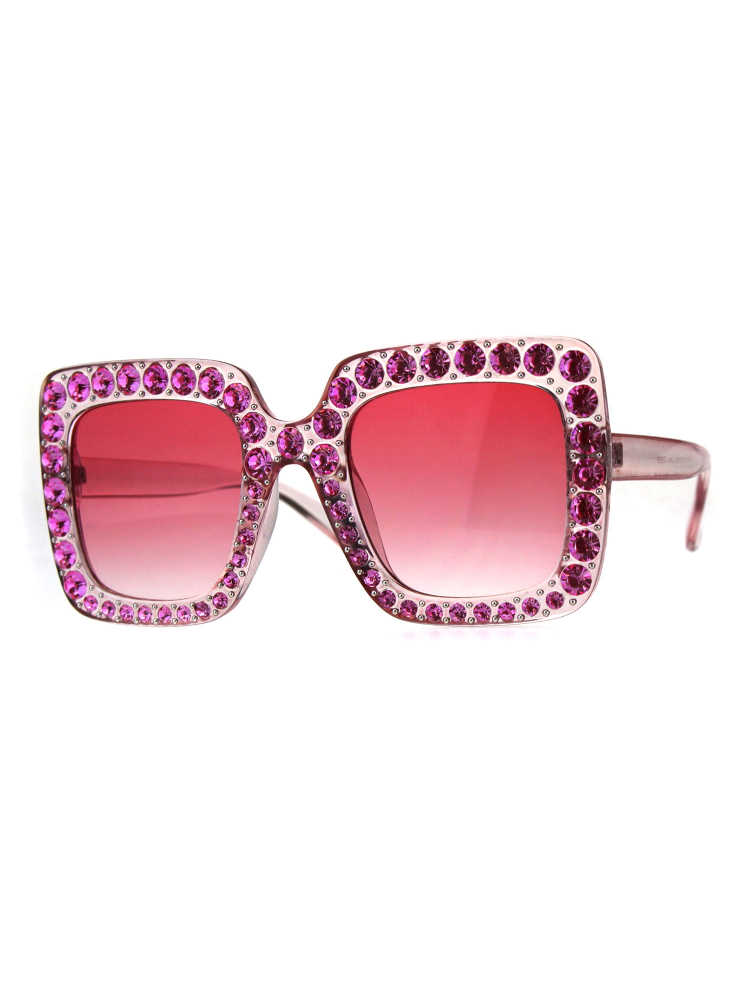 Womens Iced Out Bling Large Rhinestone Plastic Butterfly Sunglasses All