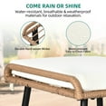 thumbnail image 2 of Dextrus 2-Piece Outdoor Wicker Ottoman with Beige Cushions, Patio Rattan Foot Rest, 2 of 7