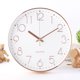 thumbnail image 4 of Reloj de pared digital redondo y silencioso de 30 cm, decorativo, para sala de estar y dormitorio (oro rosa)., 4 of 5