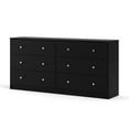 thumbnail image 3 of Home Square 2 Piece Bedroom Set with 6-Drawer Double Dresser and 1-Drawer Nightstand in Black, 3 of 17