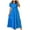 Blue, variant on Njagoc3 Womens Square Neck Short Sleeve Dress - High Waist A-Line Silhouette with Defined Waist, Vintage-Inspired Pure Color Design for Casual to Dressy Occasions