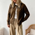 thumbnail image 6 of GEWSEY Women's Polka Dot Cardigan Oversized Open Front Sweater Button Down Knit Outerwear Cozy Sweaters Fall Winter Trendy Cute Teacher Cardigans (Khaki, M), 6 of 6
