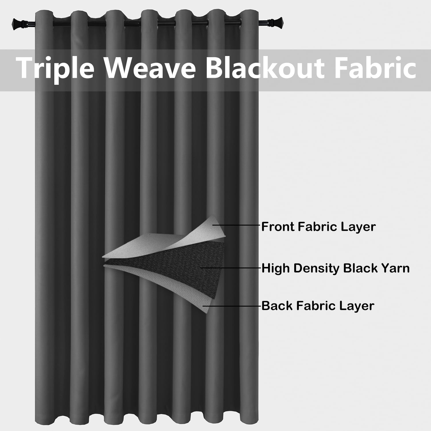 XWZO Room Divider Curtains 100"W x 84"L for Bedroom Living Room, Extra Wide Thermal Blackout Curtains for Patio Sliding Glass Door, Grommet, 1 Panel, Dark Grey