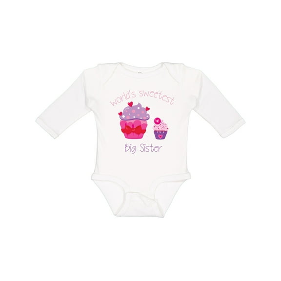 Inktastic World's Sweetest Big Sister Girls Long Sleeve Baby Bodysuit