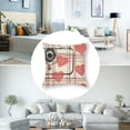thumbnail image 5 of nygtbtfer  PillowPink Truck with Love Heart Plaid Throw Pillow Case Spring Farmhouse Decorative Cushion Case for Home Cushion Sofa Wedding Anniversary, Set of 2 White, 5 of 7