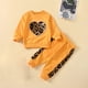 thumbnail image 2 of Odeerbi 6M-5Y Niños Niñas San Valentín Trajes Sudadera Leopardo Algodón Manga Larga Sudadera Pantalones Dos Piezas Conjunto Bordado, 2 of 4
