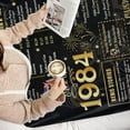 thumbnail image 4 of Back in 1984 Birthday Poster Blanket for Women Men, Black Gold 40th Birthday Gifts Idea for Mom Dad Grandpa Grandma Uncle Aunt, 40 Year Old Soft Throw Blanket 50" × 60" for Bed Sofa, 4 of 5