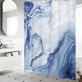 thumbnail image 5 of Navy Blue Marble Extra Long Shower Curtain Set 72 x 84, Modern Ombre 84 inch XL Shower Curtains for Chic Bathroom Decor, Abstract Watercolor Fabric Shower Curtain, 5 of 6