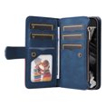 thumbnail image 5 of ELEHOLD Case for Google Pixel 9 Pro XL, Zipper Wallet Flip Case with Case Holder Card Slot Wrist Strap,Blue, 5 of 7