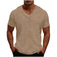 thumbnail image 2 of LWITHSZG Big and Tall Shirts for Men Casual Loose Fit V Neck Waffle Knit Tops Athletic Workout Work Basic Tees Shirt Summer Outfits S-5XL, 2 of 8