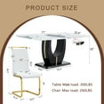 thumbnail image 4 of JUFU 71" Luxury White Marble Dining Table Set for 8, Modern Dining Table with 8 White PU Leather Chairs and Gold Metal Legs, Elegant Dining Room Table Set for Kitchen and Dining Room, 4 of 10