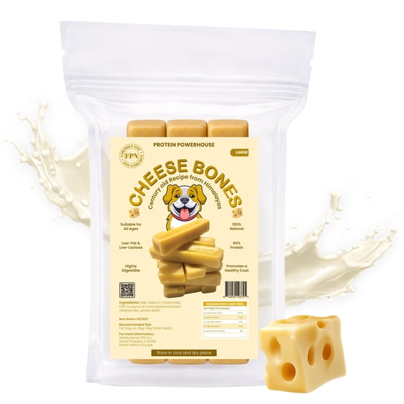 FPN Himalayan Cheese Bones for Dogs Cow Milk Dental Chew Long Lasting Dog Treat (Large)