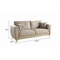 thumbnail image 4 of Leena Contemporary Style Upholstery Sofa Made with Wood in Gold accent & Beige, 4 of 7