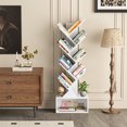 thumbnail image 3 of LEYAOYAO 8 Tier Bookshelf with Drawer, Tree Bookshelf, Small Bookshelves with Storage Rack for CDs/Movies/Books, White, 3 of 9