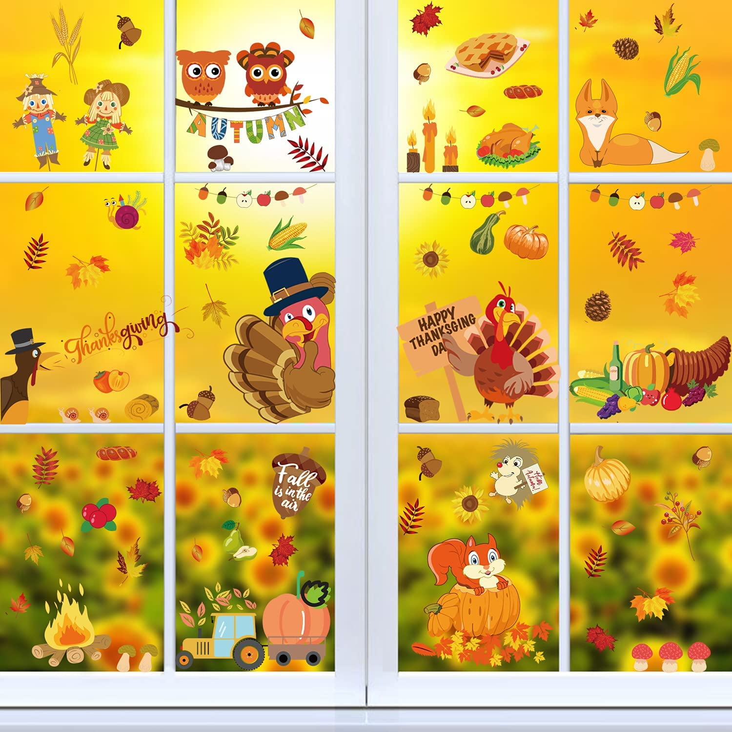 Thanksgiving Window Clings Thanksgiving Party Decorations 