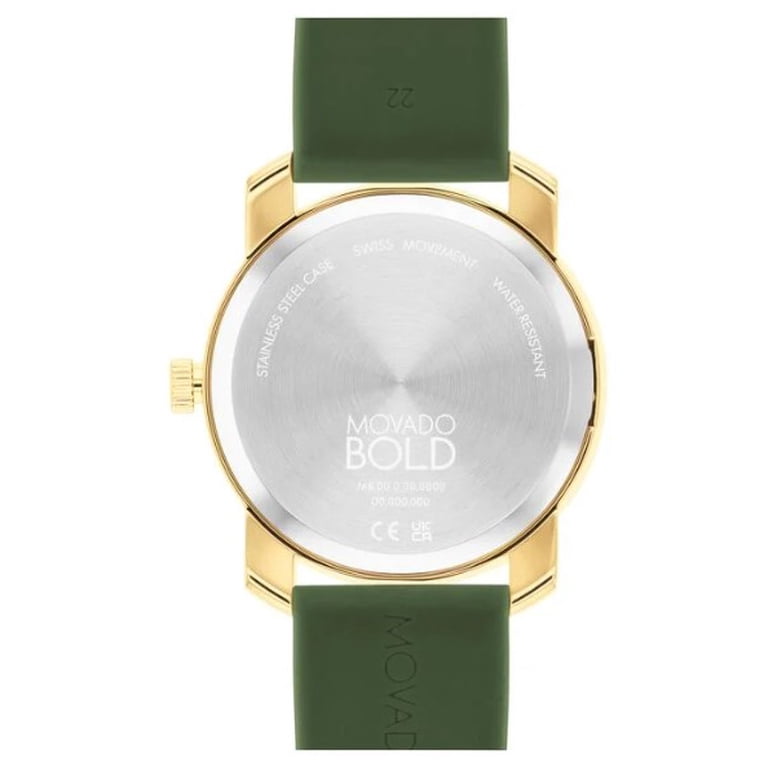 MOVADO BOLD 3601037 TREND PROPEL GOLD DIAL GREEN SILICONE STRAP