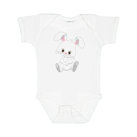 

Inktastic Cute Sitting White Bunny Rabbit Gift Baby Boy or Baby Girl Bodysuit