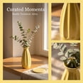 thumbnail image 4 of REGALWOVEN Small Ceramic Bud Cylinder Vase, Matte Ribbed Decorative Flower Vase, Bathroom, Minimalist Boho Home Decor Accent Yellow 2.4"L x 2.4"W x 5.1"H, 4 of 5