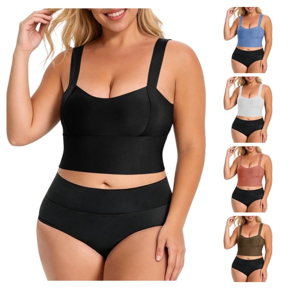 SPZTSX Plus Size Support Wireless Bras for Women Longline Wide Strap Breathable Comfort Seamless Everyday Sports Underwear
