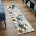 thumbnail image 3 of 2'x6' Rug Runners for Hallways Kitchen, Teal Tulip Butterfly Non Slip Entryway Beside Floor Carpet Runner, Beige Turquoise Floral Farmhouse Blue Laundry Room Bedroom Throw Rugs Mat for Family Pet, 3 of 8