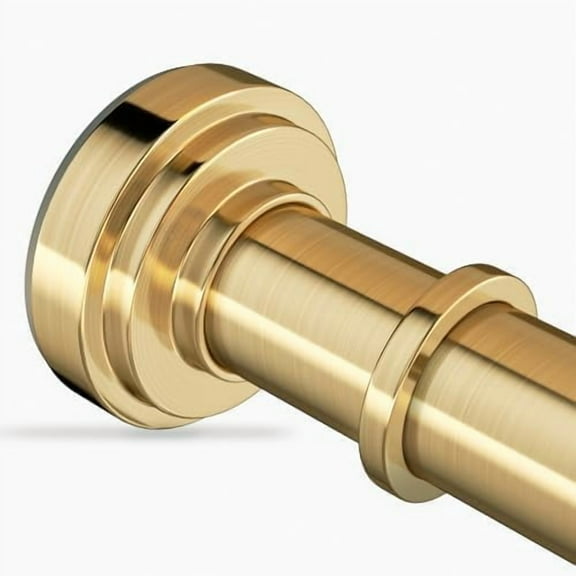 Gold Shower Curtain Rod 36-68 Inch(3-5.6ft) Never Rust No Drilling Spring Tension Shower Rod, Adjustable Curtain Rod for Bathroom Window Closet