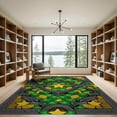 thumbnail image 2 of ODIKA 9'x12' Washable Area Rug Cartoon Graphic Stacks Men Movie Funky Designer Guys Mens Refined for Dining Room, Basement, Large Office, Non-Slip Chair-Friendly, 2 of 7