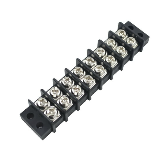 8 POSITION HD 20A WIRE CONNECOR SCREW BARRIER SILVER TERMINAL STRIP BLOCKS