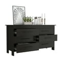 thumbnail image 5 of Miekor Furniture 6 Drawer Double Dresser Wezz, Bedroom, Black W4US0143, 5 of 7