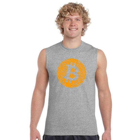 Men's Word Art Sleeveless T-shirt - Bitcoin