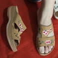 thumbnail image 5 of Orthopedic Wedge Slide Sandals for Women Flower Embroidery Comfortable Slip On Summer Platform Shoes, 5 of 7
