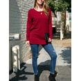 thumbnail image 2 of Doublju Women's Long Sleeve Round Neck Loose Fit Knit Sweater with Plus Size, 2 of 4
